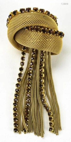 C 1960s Knot Motif Gilt Pin / Brooch