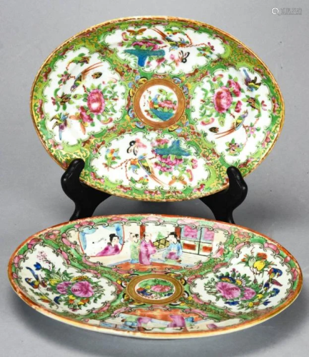 2 Chinese Rose Medallion Porcelain Platters