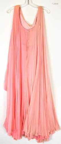 Vintage Designer Pink Organza Evening Gown / Dress