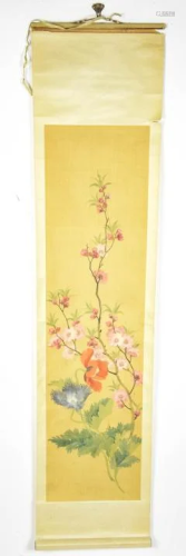 Chinese Watercolor Scroll Painting Blossom Branch