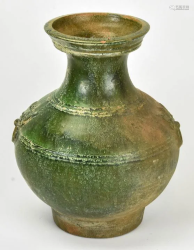 Chinese Green Glaze Pottery Vase
