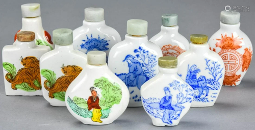 Group Chinese Hand Painted Porcelain Snuff Bottles