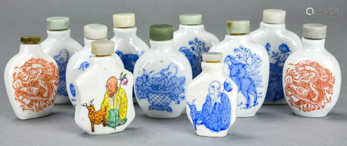 Group Chinese Hand Painted Porcelain Snuff Bottles