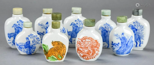 Group Chinese Hand Painted Porcelain Snuff Bottles