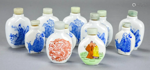 Group Chinese Hand Painted Porcelain Snuff Bottles