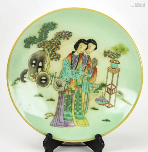 Chinese Hand Painted Porcelain Dish Signed