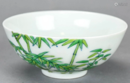 Chinese Hand Painted Bamboo Porcelain Tea Cup