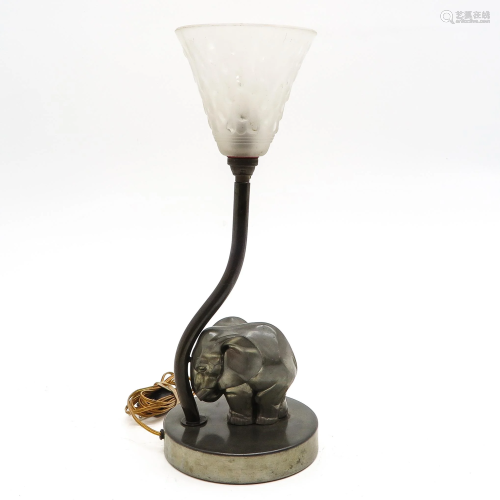 A Table Signed Muller Freres Luneville lamp