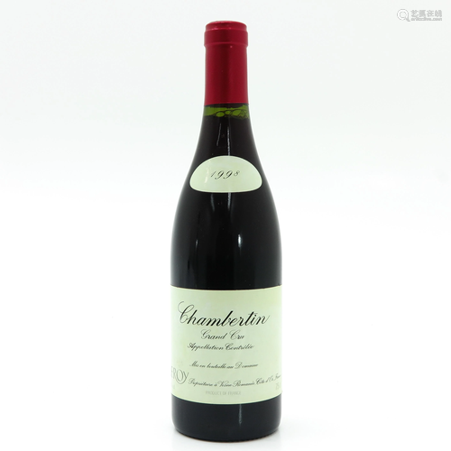 Bottle of Domaine Leroy, Chambertin, Grand Cru, 1998