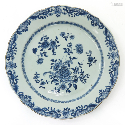 A Chinese Blue and White Plate