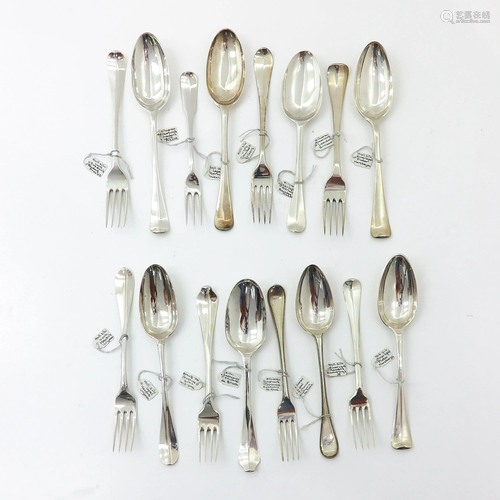 A Collection of 18th Century Silver Cutlery