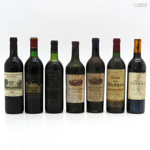 A Collection of Seven Bottles of Wine