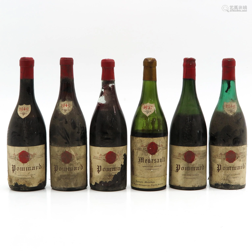 A Collection of Six Bottles of Wine