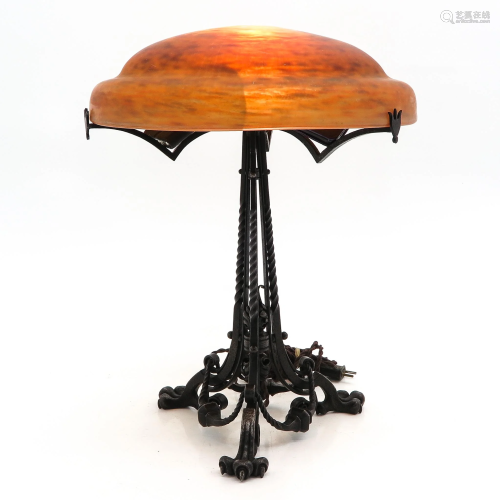An Exceptionally Large Signed Daum Nancy Table lamp