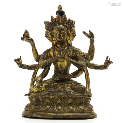 A Bronze Sino-Tibetan Buddha Sculpture