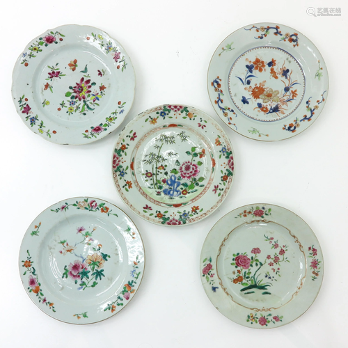 A Collection of Five Chinese Plates