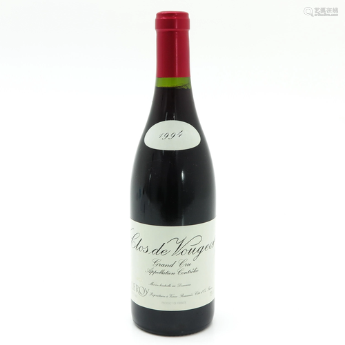 A Bottle of Domaine Leroy, Clos de Vougeot, 1994