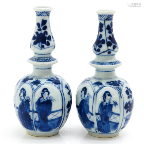 A Pair of Small Altar Vases