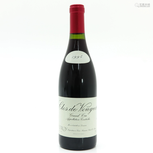 A Bottle of Domaine Leroy, Clos de Vougeot, 1994