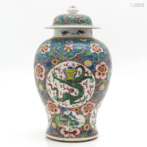 A Chinese Famille Rose Jar with Cover