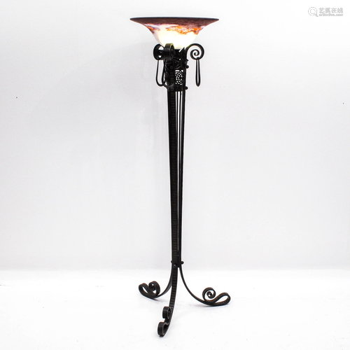 An Art Nouveau Signed Standing lamp