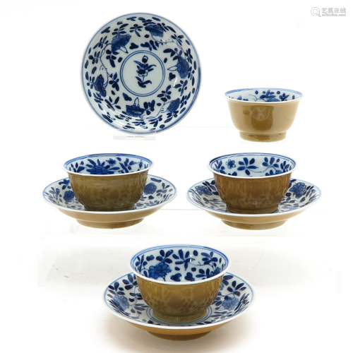 A Series of Four Batavianware Plates