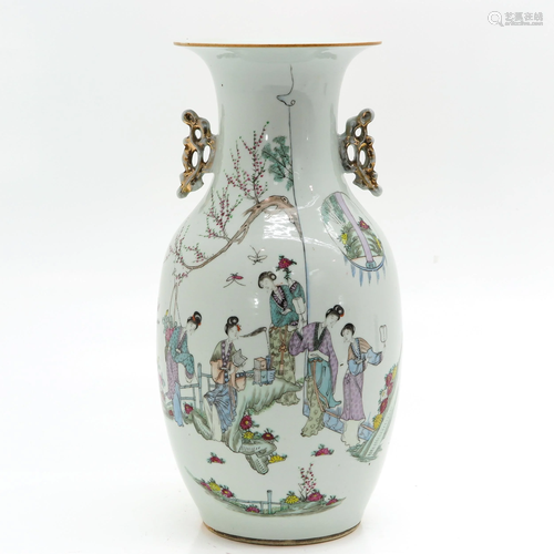 A Chinese Qianjing Cai Vase