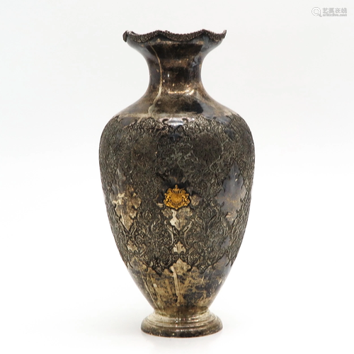 A Persian Silver Vase