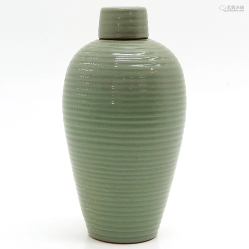 A Chinese Celadon Vase with Cover