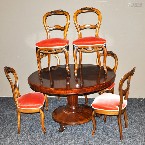 A Mahogany Table with Six Chairs