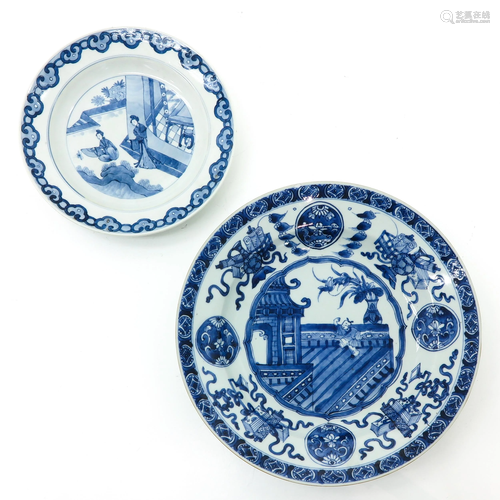 A Blue and White Charger and Plate