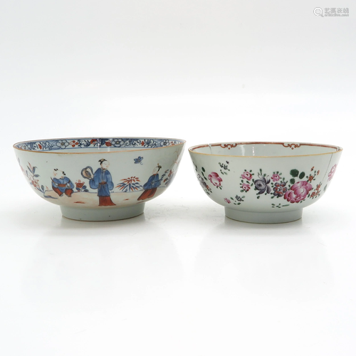 Two Chinese Polychrome Bowls