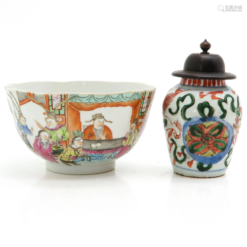 A Chinese Bowl and Tea Box