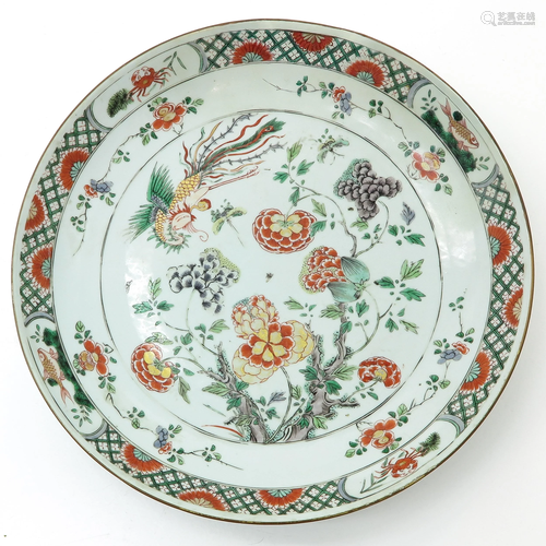 A Chinese Famille Verte Plate