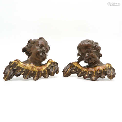 Pair of 18th Century Carved Angels
