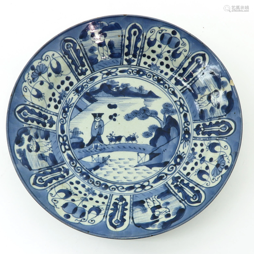 A Jananese Blue and White Plate