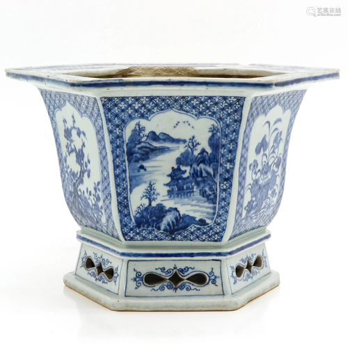 A Blue and White Chinese Planter