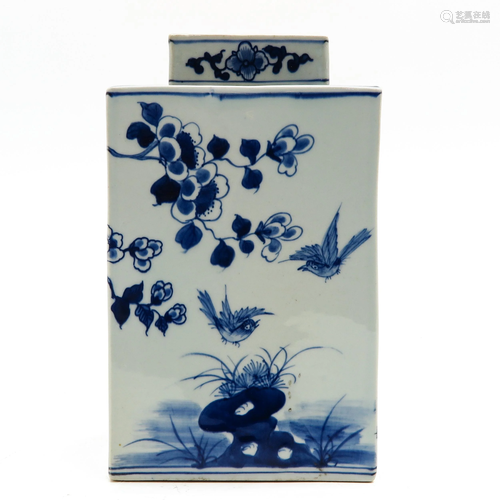 A Chinese Blue and White Square Jar