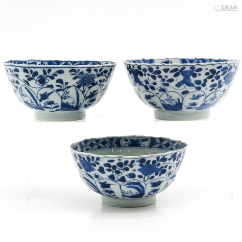 Three Chinese Kangxi Bowls