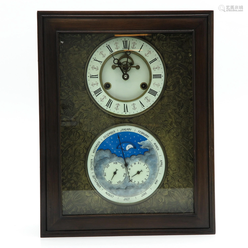 A Chinese Mantel Calendar Clock