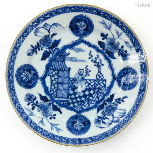 A Chinese Blue and White Plate