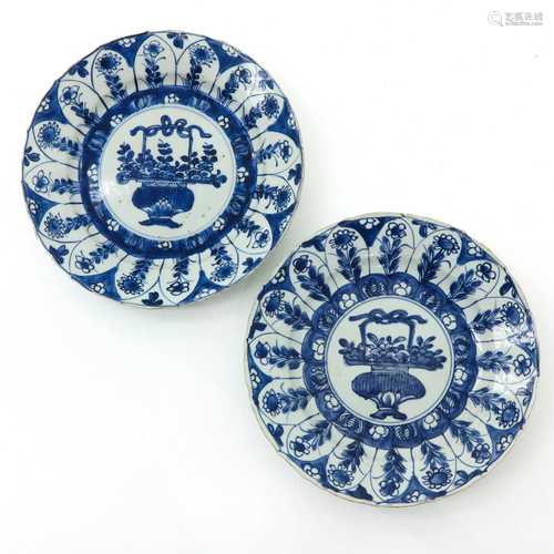 Two Chinese Blue and White Plates