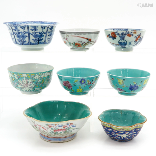 A Collection of Eight Chinese Bowls