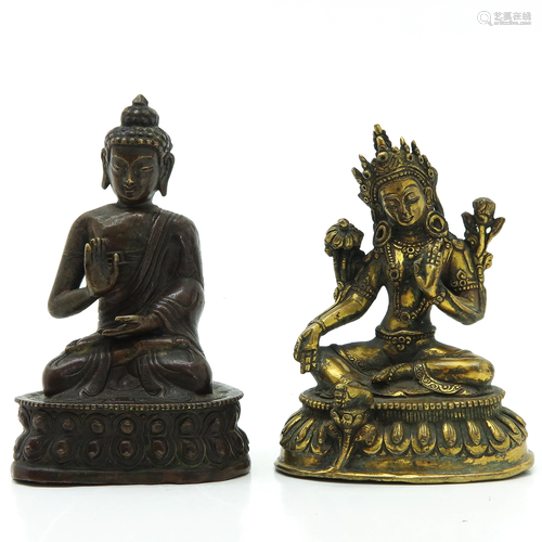 Two Buddha Sculptures