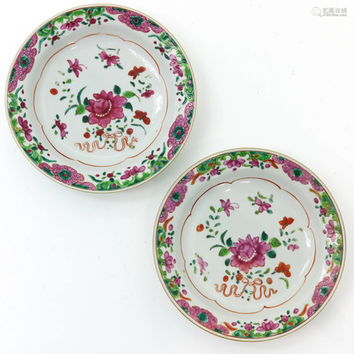 Two Famille Rose Plates