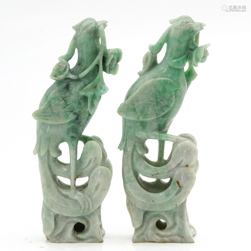 A Pair of Chinese Jade Sculptures