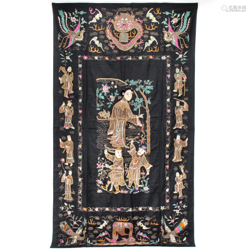 A Chinese Silk Embroidered Altar Cloth