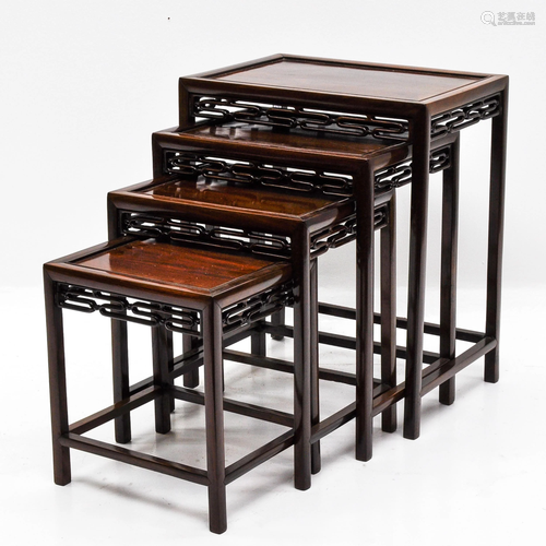 A Set of Four Chinee Nesting Tables