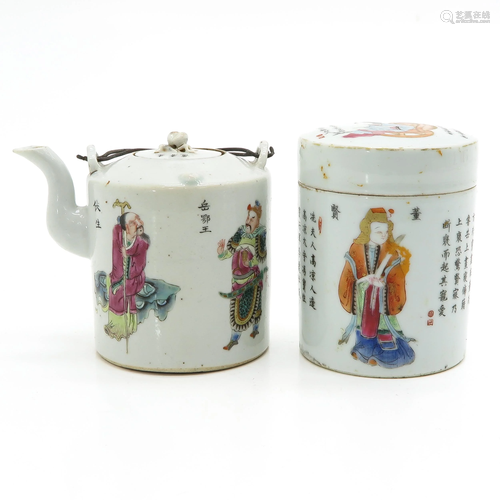 A Wu Shuang Pu Teapot and Jar