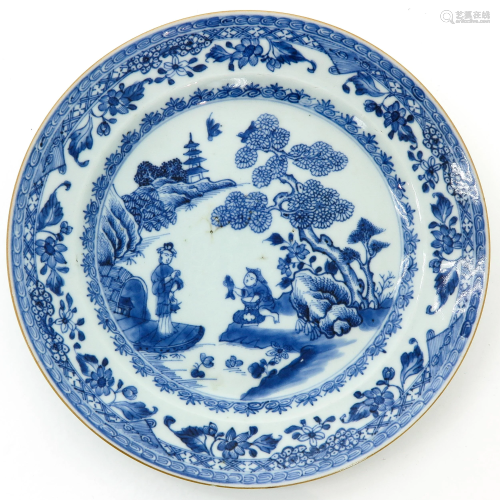 A Chinese Blue and White Plate